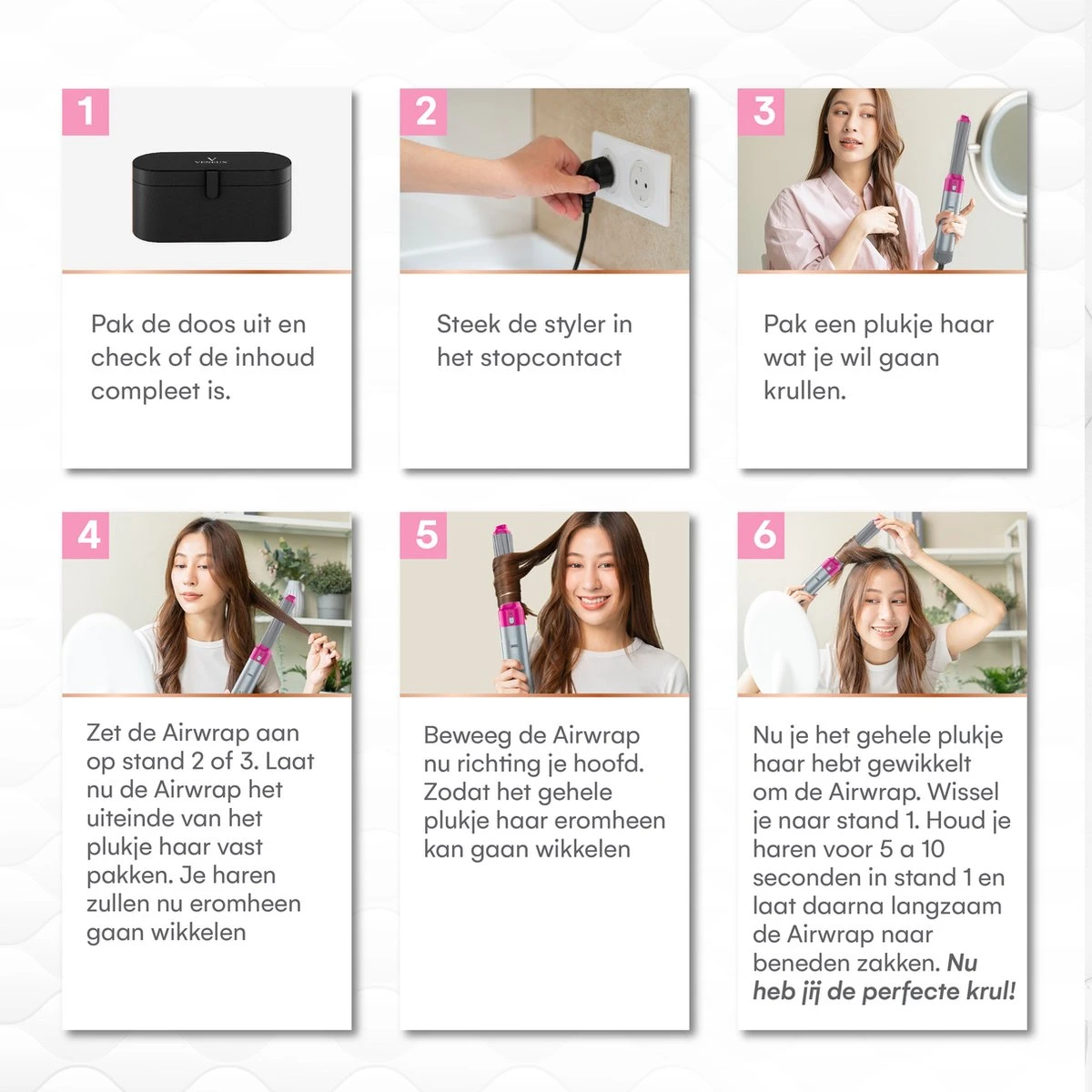 VENEUX® Airwrap Krultang - Krultangen - Föhnborstel - 5 In 1 Multi Styler - Grijs - TikTok -Inclusief Leren Opbergcase - Nieuwste Versie 2.5 Maart 2023 Edition - Afbeelding 6