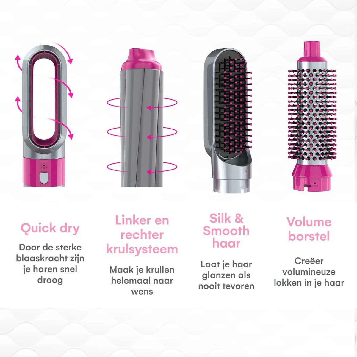 VENEUX® Airwrap Krultang - Krultangen - Föhnborstel - 5 In 1 Multi Styler - Grijs - TikTok -Inclusief Leren Opbergcase - Nieuwste Versie 2.5 Maart 2023 Edition - Afbeelding 10