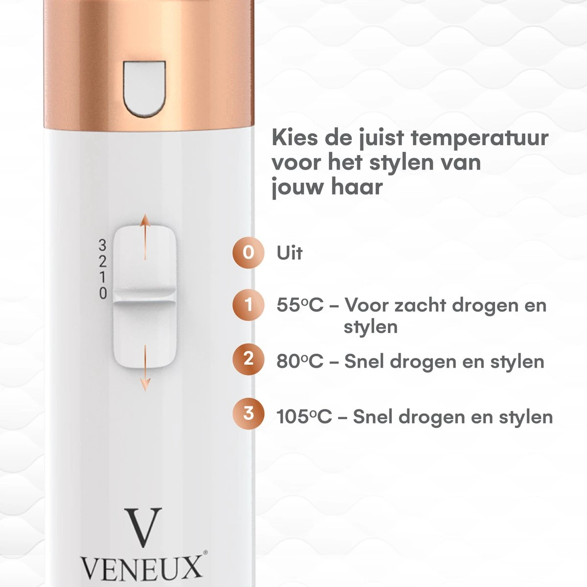 VENEUX® Airwrap Krultang - Krultangen - Föhnborstel - 5 In 1 Multi Styler - Wit - TikTok - Nieuwste Versie 2.5 Maart 2023 Edition - Afbeelding 2
