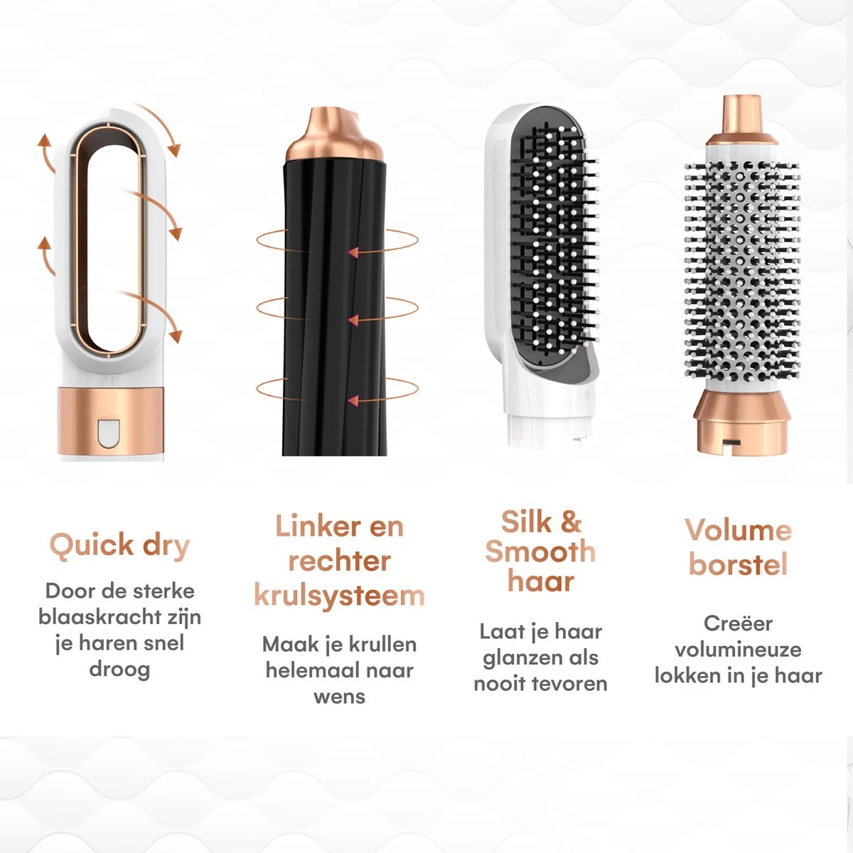 VENEUX® Airwrap Krultang - Krultangen - Föhnborstel - 5 In 1 Multi Styler - Wit - TikTok - Nieuwste Versie 2.5 Maart 2023 Edition - Afbeelding 10