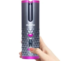 Auronic Krultang - Automatisch - LCD Display - 2 Tot 3 Cm - Incl. Draagtas - Roze/Grijs