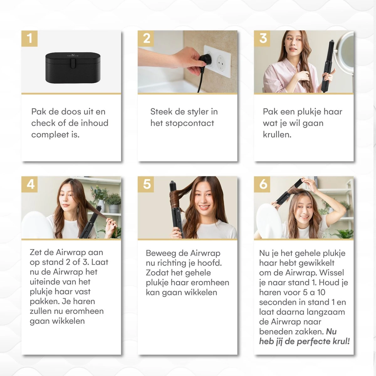 VENEUX® Airwrap Krultang - Krultangen - Föhnborstel - 5 In 1 Multi Styler - Zwart - TikTok -Inclusief Leren Opbergcase - Nieuwe Versie 2.5 Maart 2023 Edition - Afbeelding 6