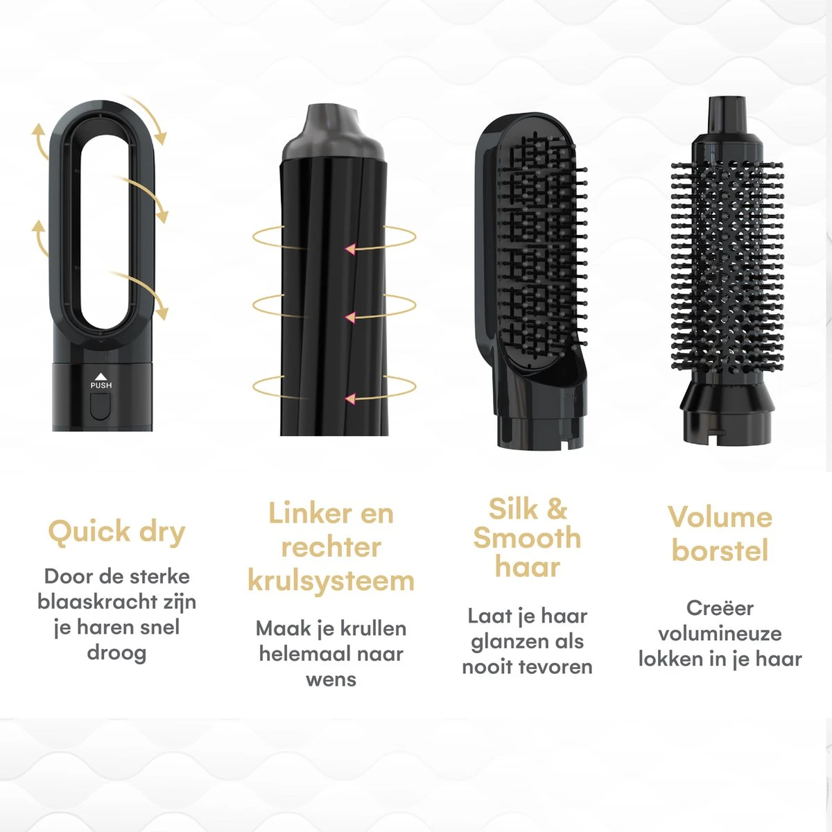VENEUX® Airwrap Krultang - Krultangen - Föhnborstel - 5 In 1 Multi Styler - Zwart - TikTok -Inclusief Leren Opbergcase - Nieuwe Versie 2.5 Maart 2023 Edition - Afbeelding 10