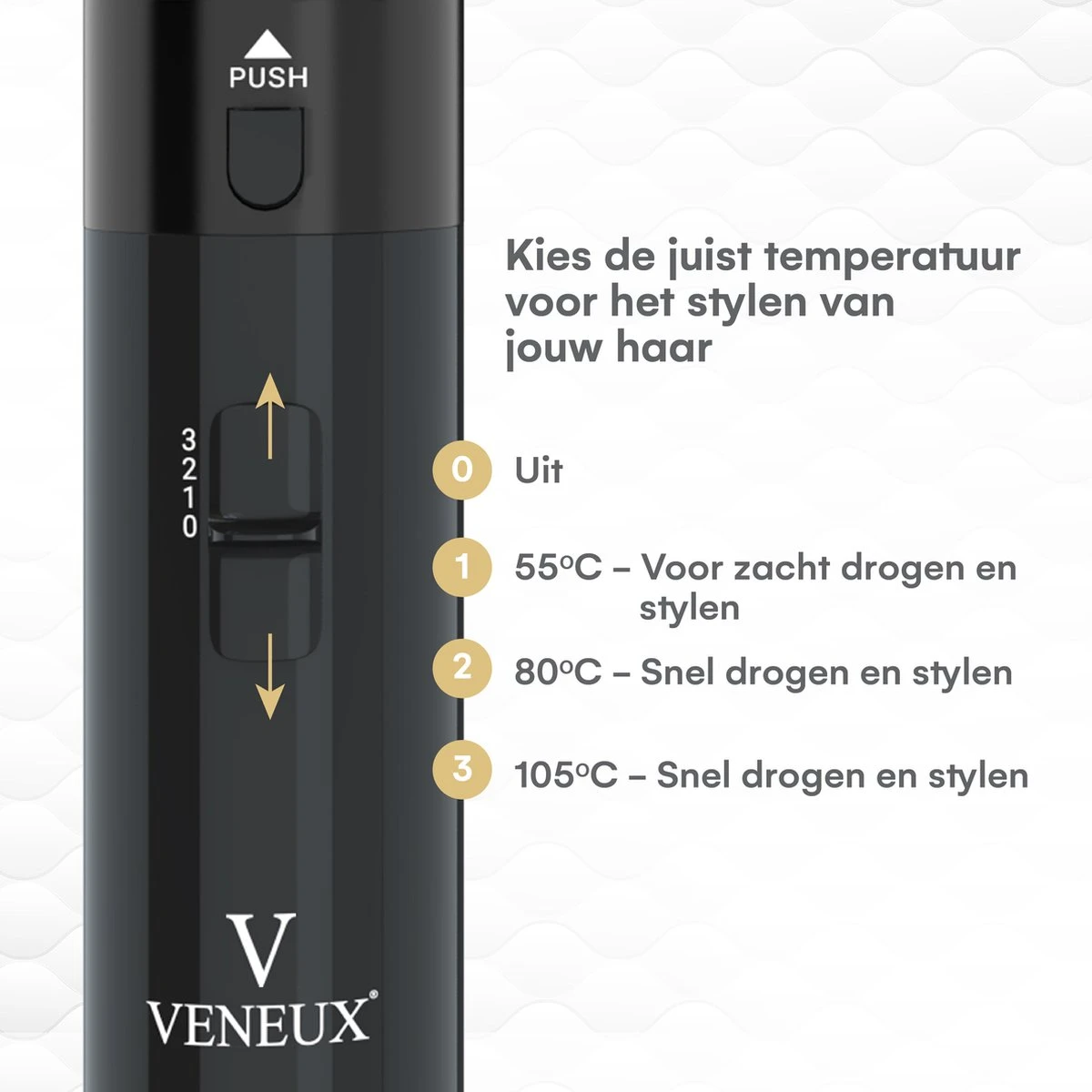 VENEUX® Airwrap Krultang - Krultangen - Föhnborstel - 5 In 1 Multi Styler - Zwart - TikTok -Inclusief Leren Opbergcase - Nieuwe Versie 2.5 Maart 2023 Edition - Afbeelding 11