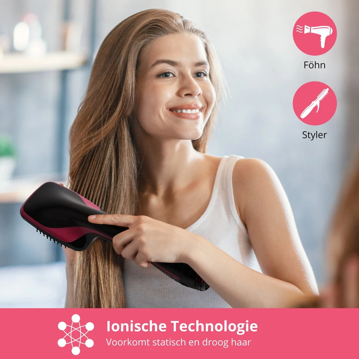 Föhnborstel - Föhn & Styler - Stijl- En Droogborstel In 1 (2 In 1) - Afbeelding 3