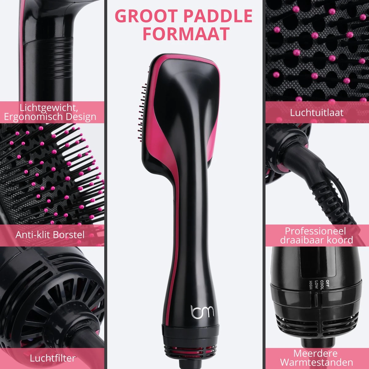 Föhnborstel - Föhn & Styler - Stijl- En Droogborstel In 1 (2 In 1) - Afbeelding 9