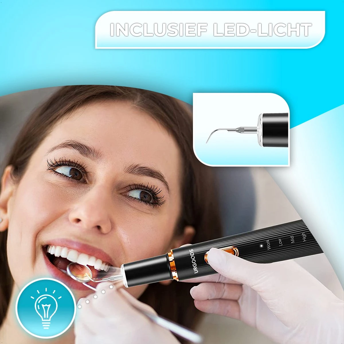 Tandsteen Verwijderaar Set - Elektrisch - Sonisch - Draadloos - Tandplak Verwijderen - Wit - Afbeelding 4