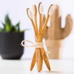 Bamboe Tandenborstel By Olive 4 St. Genummerd 100% Moso Bamboo
