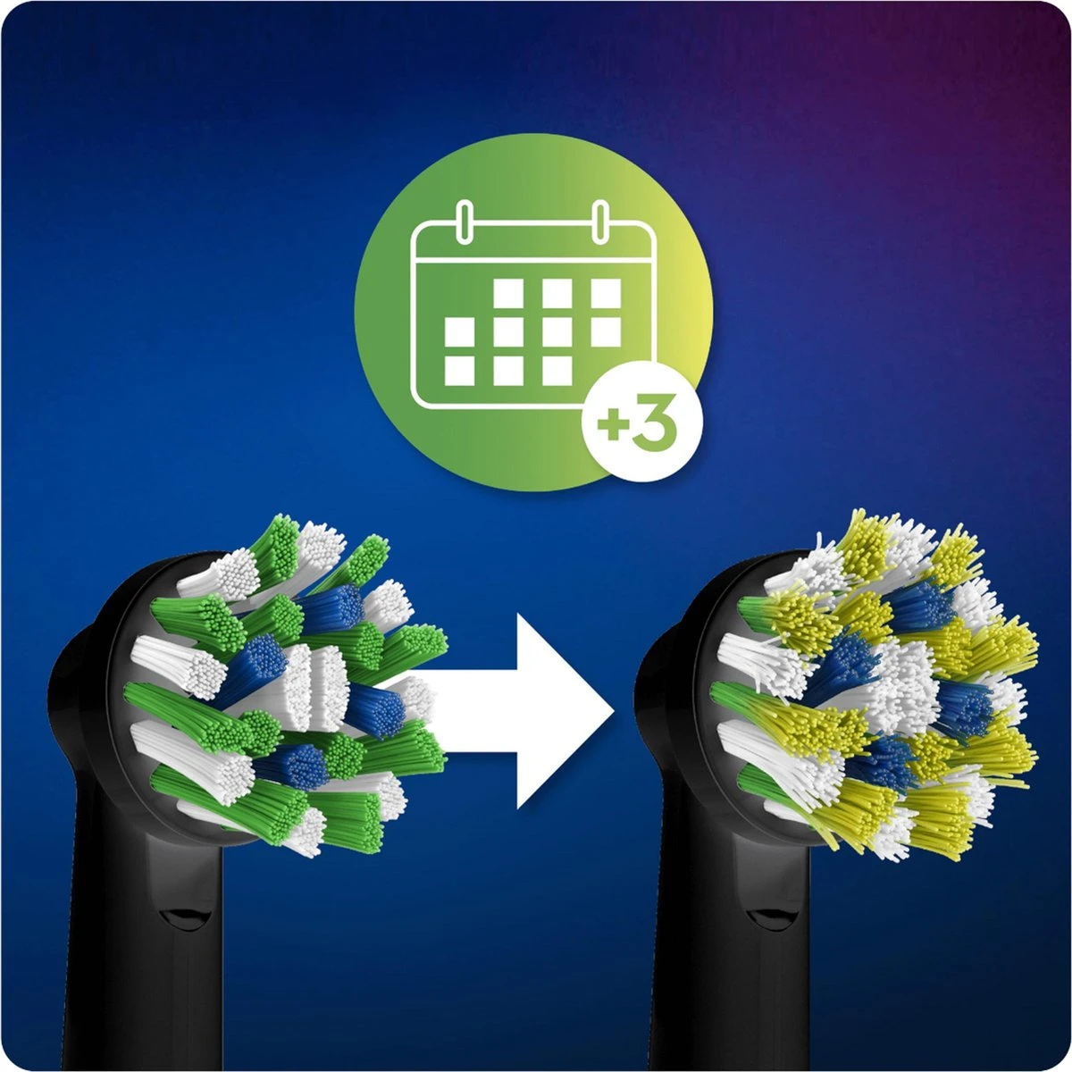 Oral B Oral-B CrossAction - Met CleanMaximiser-technologie - Opzetborstels - Zwart - 3 Stuks - Afbeelding 3