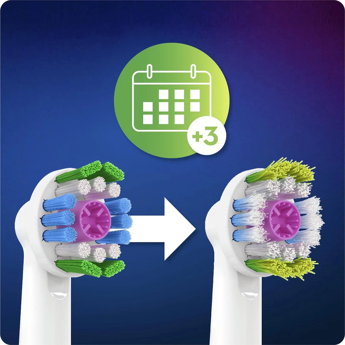 Oral B Oral-B 3D White - Met CleanMaximiser-technologie - Opzetborstels - 8 Stuks - Afbeelding 4