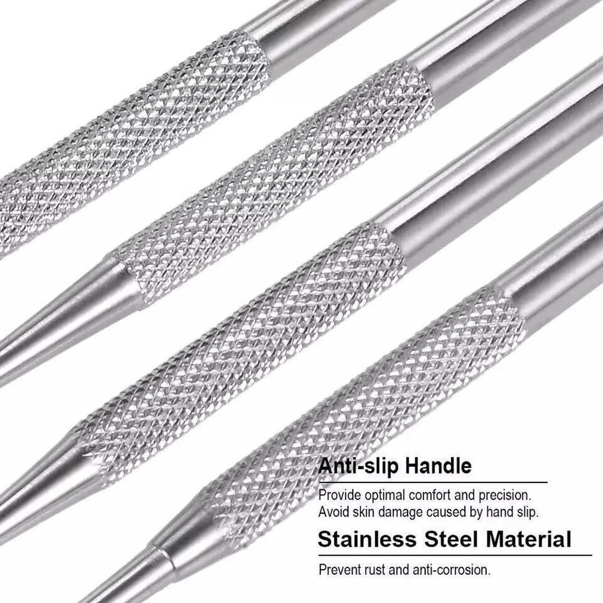 Compleet Tandarts Setje –4 Stuks Tandsteenhaakje – Tandartshaakje - Mondspiegel – Tandarts Gereedschap – Mondverzorging – Stainless Steel - Afbeelding 5