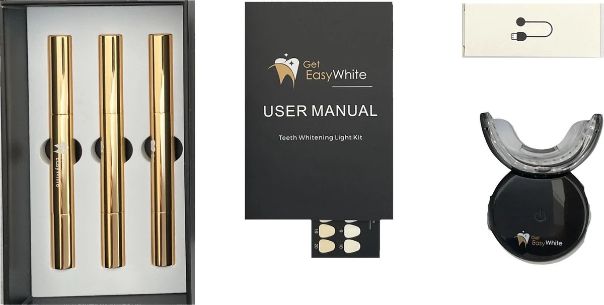 GetEasyWhite - Whitening LED Kit - 100% Natuurlijk - Perioxide Vrij - Veilig - Afbeelding 3