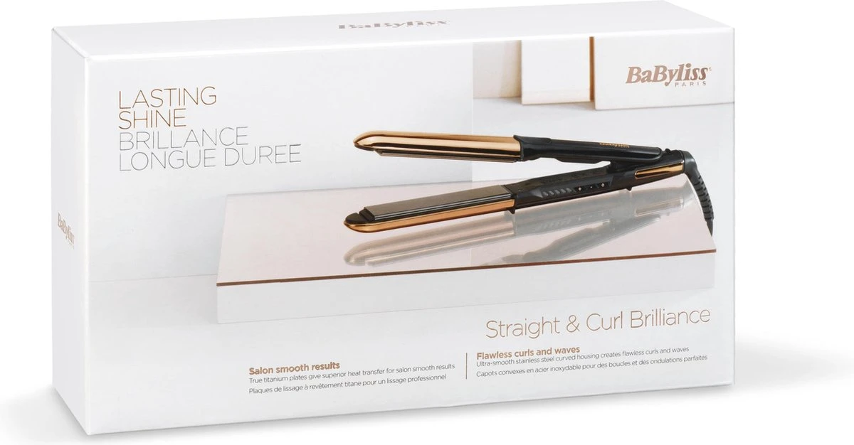 BaByliss Straight & Curl Brilliance Titanium Stijltang ST482E - 2 In 1 Krullen En Stijlen - Extra Lange Platen 28mm - Afbeelding 13