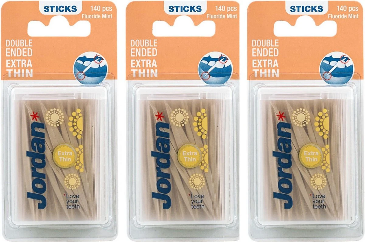 Jordan Extra Dun - 3x 140 St - Tandenstoker - Voordeelverpakking