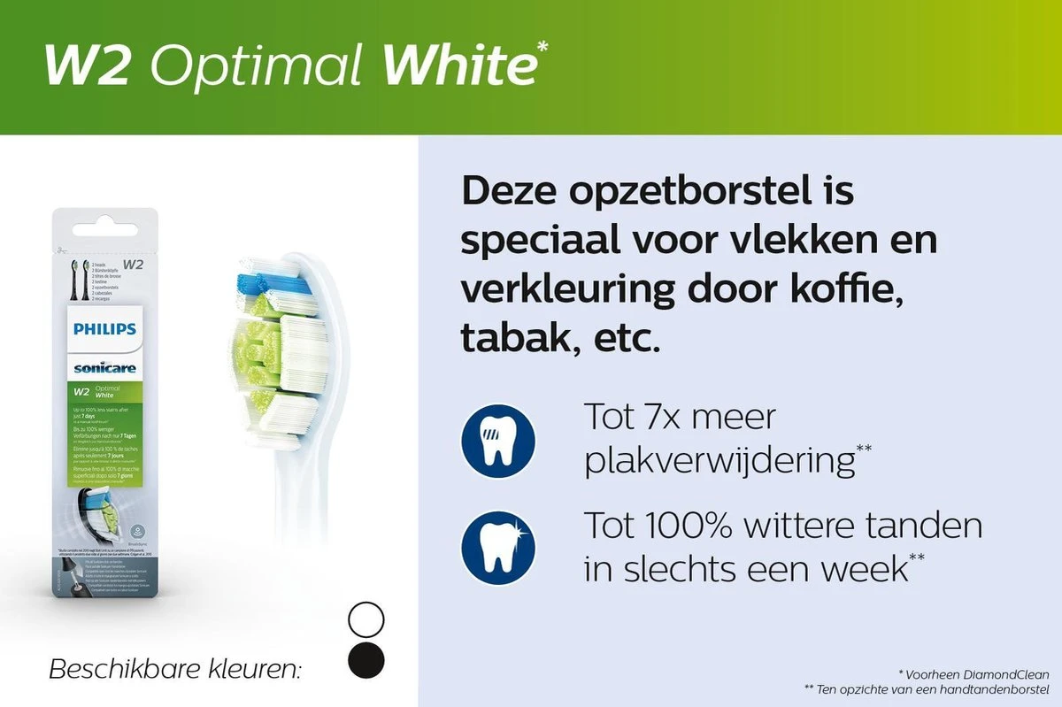 Philips Sonicare W2 Optimal White HX6064/10 - Opzetborstels - 4 Stuks - Afbeelding 11