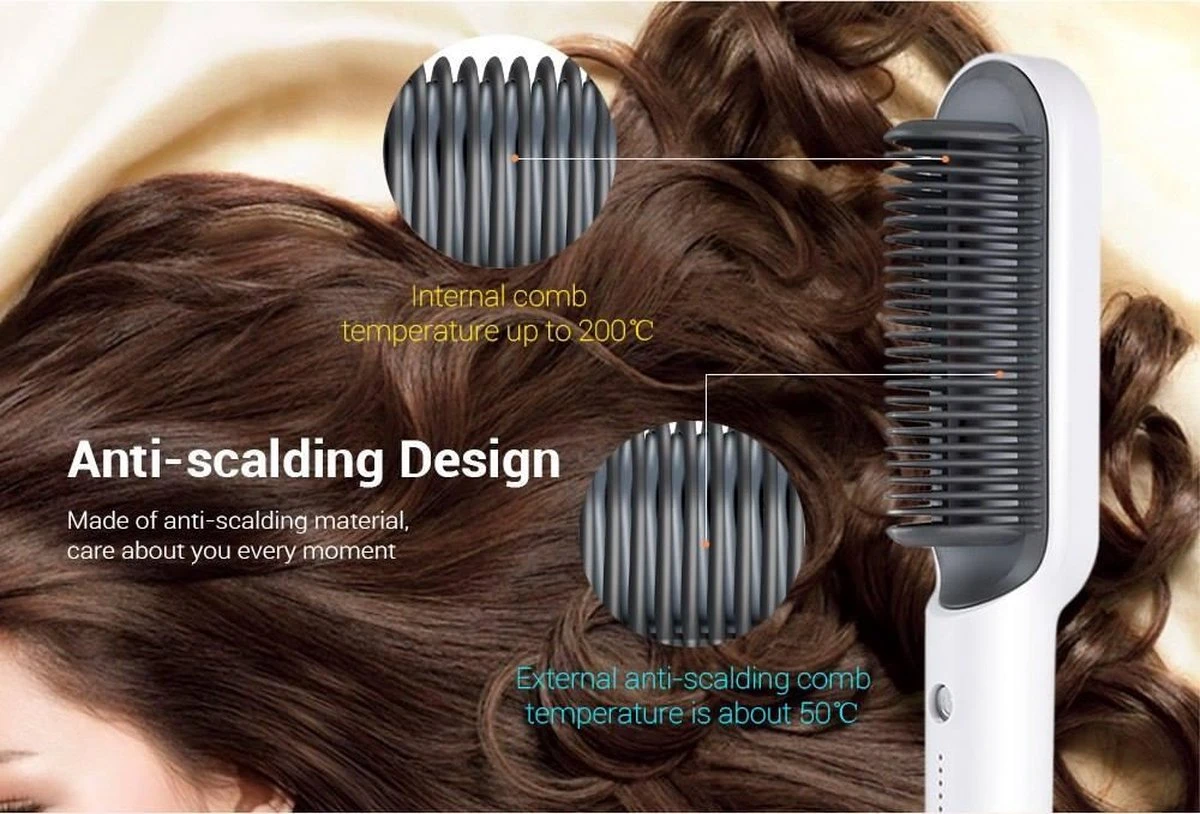 Ayadin KD380 Stijlborstel - Elektrische Haarborstel -Stijltang Hairbrush -Stijltang - Stylingtool-Wit 9 Ayadin KD380 Stijlborstel - Elektrische Haarborstel -Stijltang Hairbrush -Stijltang - Stylingtool-Wit - Afbeelding 7
