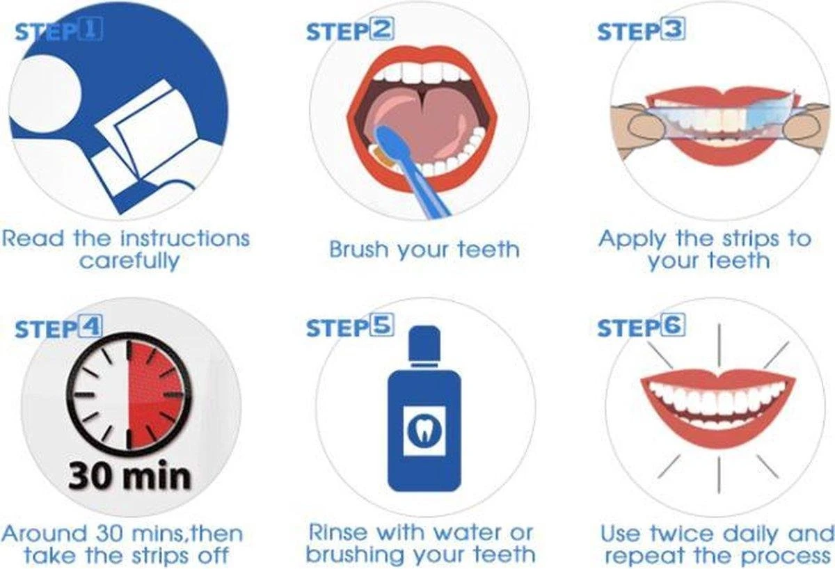 Pro Whitening Strips - Tanden Bleek Strips - 14 Paar Teeth Whitening Strips - Tandenblekers - Afbeelding 2
