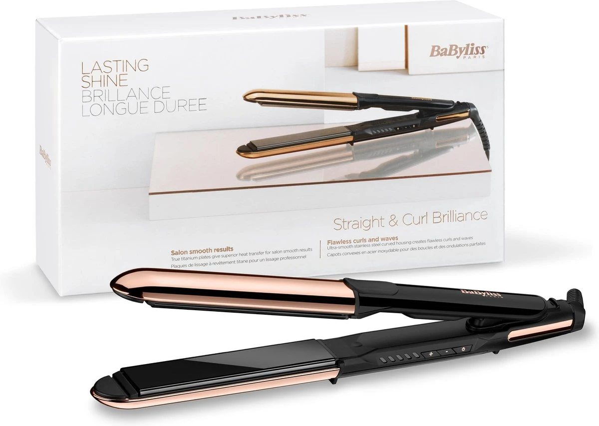 BaByliss Straight & Curl Brilliance Titanium Stijltang ST482E - 2 In 1 Krullen En Stijlen - Extra Lange Platen 28mm - Afbeelding 11