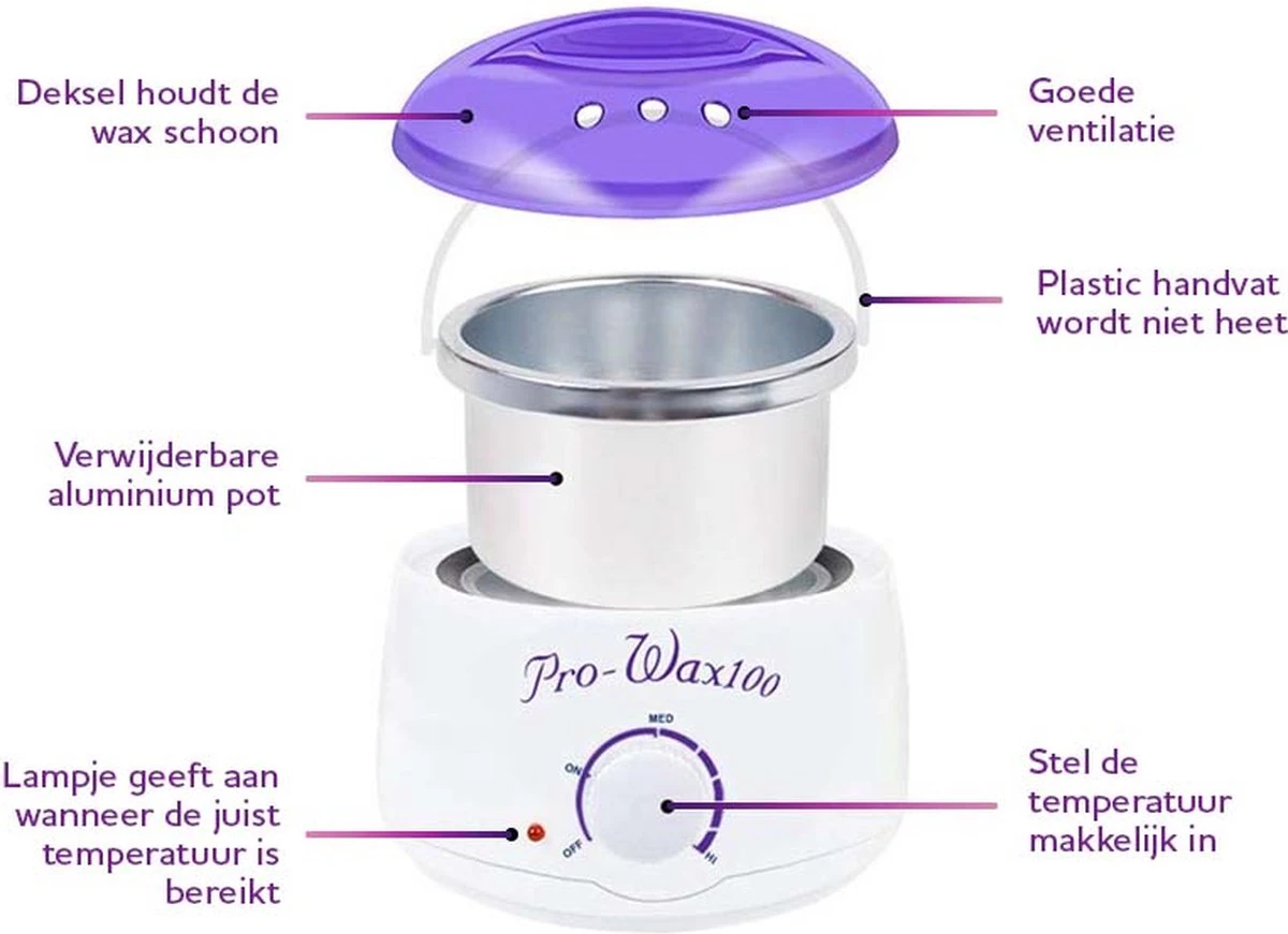 Wax Apparaat Voor Ontharen Van Lichaam - Wax Verwarmer - Wit - Afbeelding 4