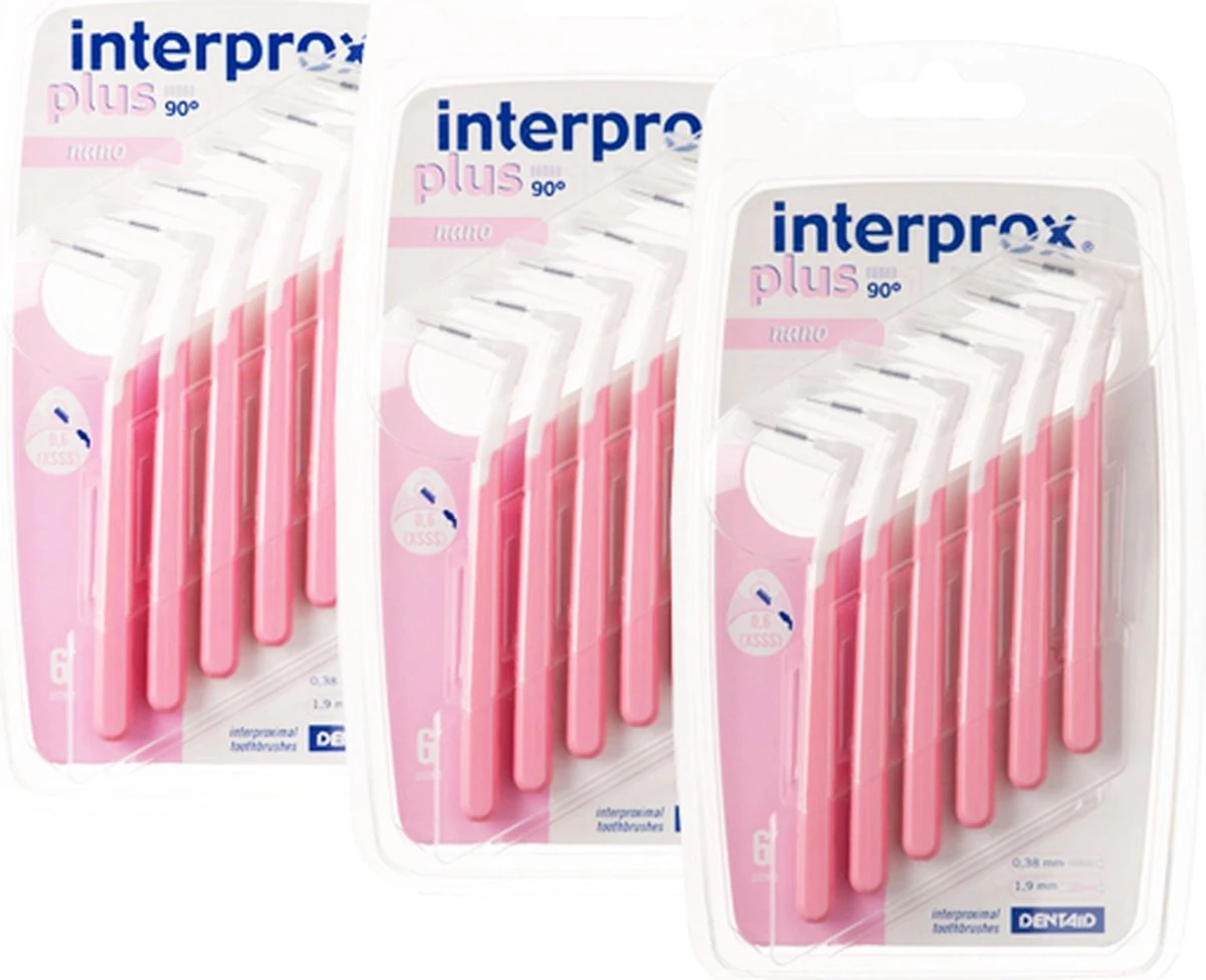 Interprox Plus Nano - 1.9 Mm - Roze 3 X 6 Stuks - Voordeelpakket
