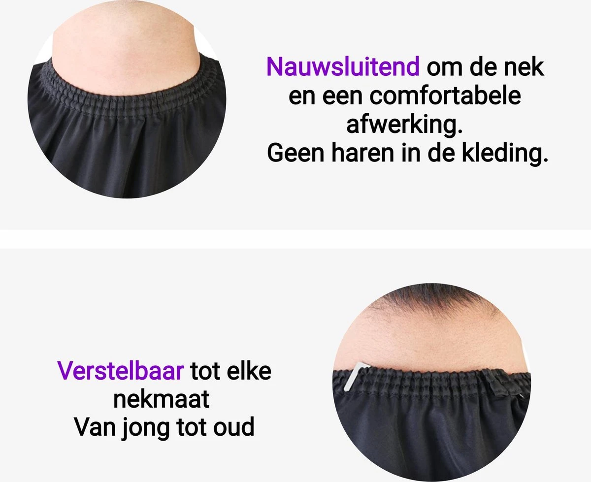 MESC Kappersmantel Kappersschort Kapmantel Kapper Tondeuse Kapperscape - Haar Knippen Thuis Of Salon - Volwassenen & Kinderen - 160 X 140cm - Afbeelding 4