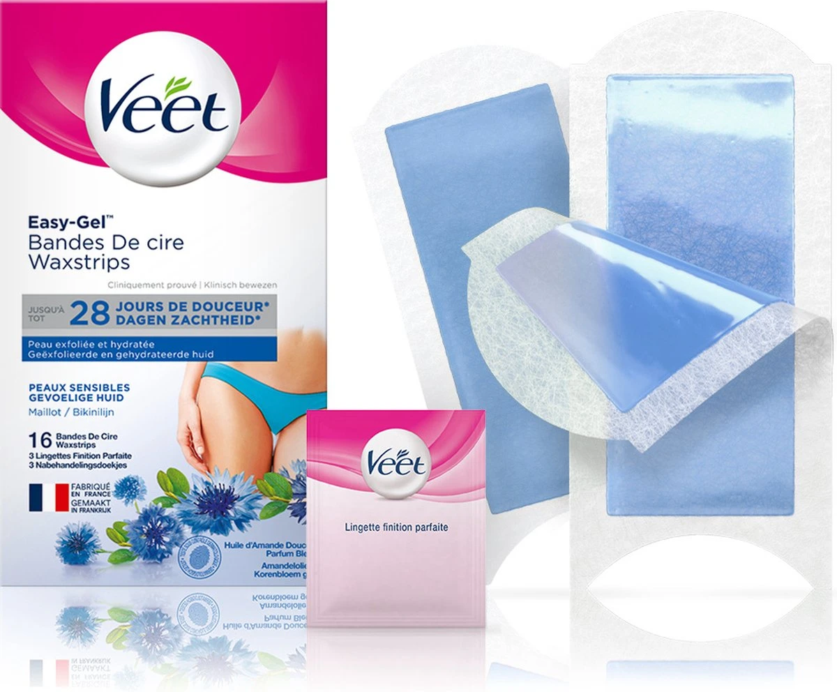 Veet - Ontharingsstrips - Bikinilijn & Oksels - Gevoelige Huid - 16 Stuks - Afbeelding 2