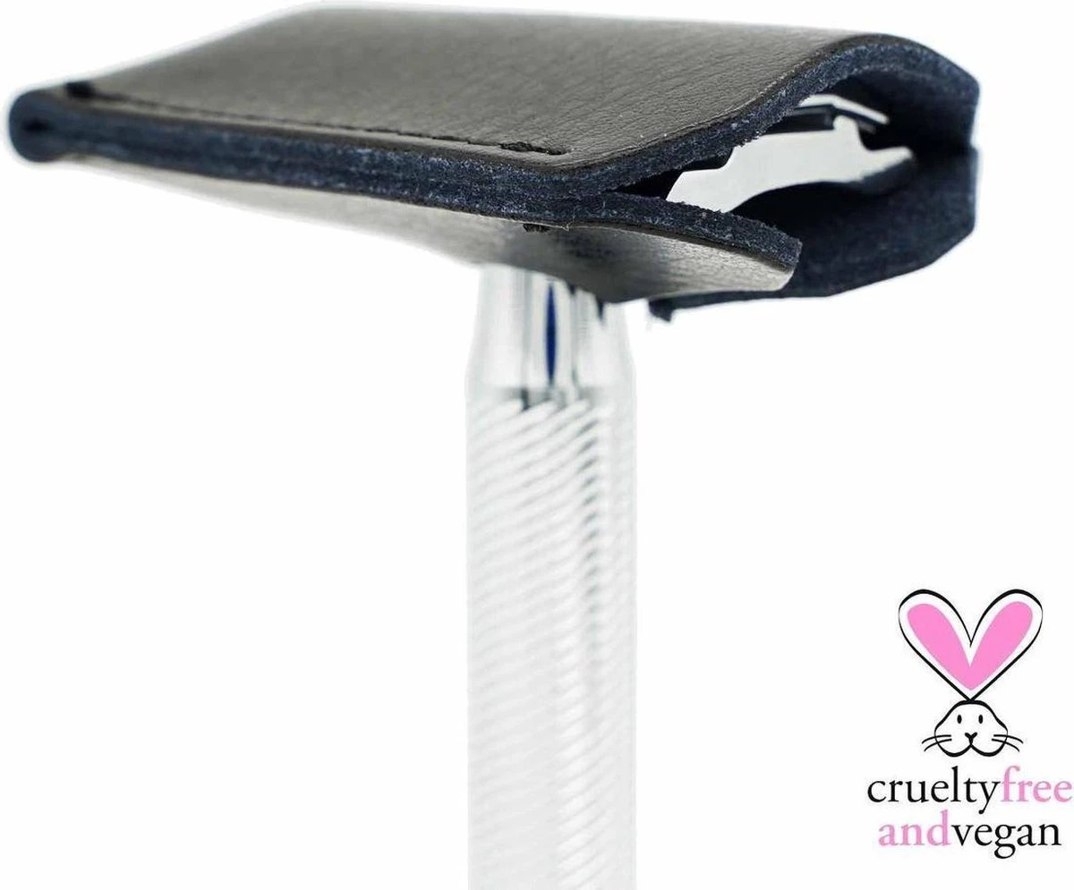 Beschermkap Safety Razor Reiskapje Vegan Leder Universeel 3 Beschermkap Safety Razor Reiskapje Vegan Leder Universeel