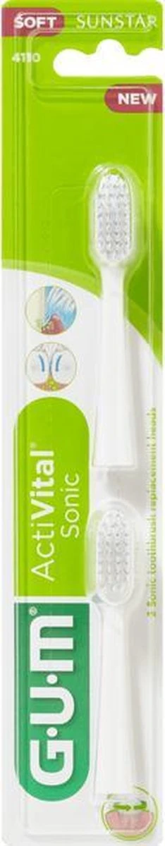 GUM® GUM Activital Sonic Opzetborstels - 2 Stuks - Wit