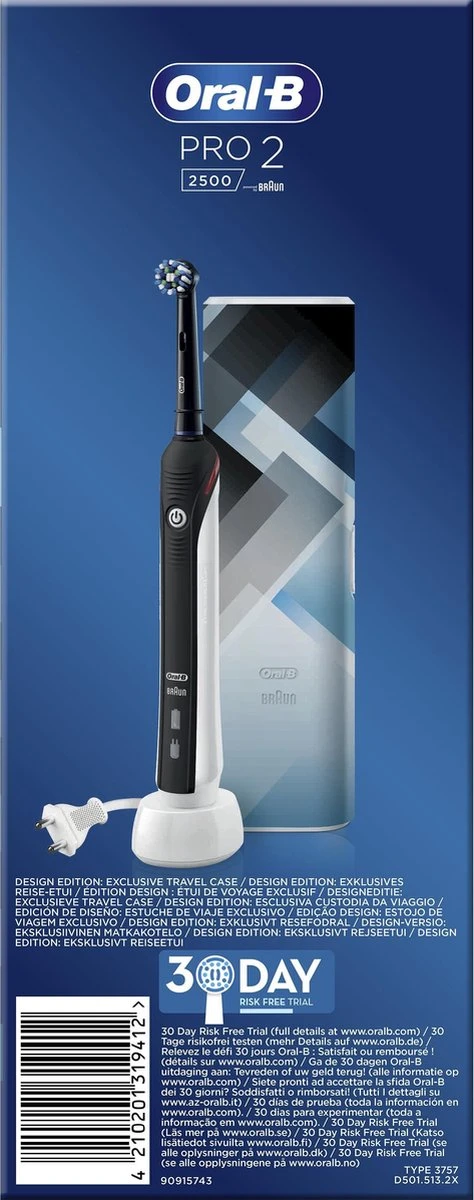 Oral B Oral-B PRO 2 2500 - Zwart - Elektrische Tandenborstel - Met Reisetui - Afbeelding 9