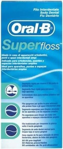 Oral B Oral-B Superfloss - 50 Stuks - Flosdraad 24 Oral B Oral-B Superfloss - 50 Stuks - Flosdraad -BaByliss Verkoopwinkel 511x1200