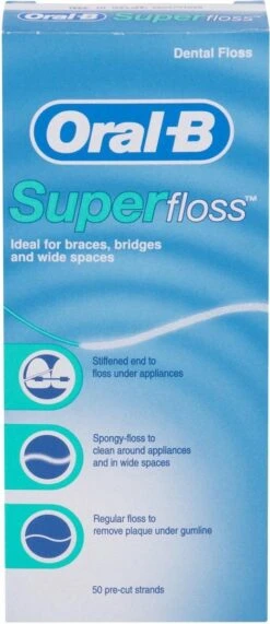 Oral B Oral-B Superfloss - 50 Stuks - Flosdraad 21 Oral B Oral-B Superfloss - 50 Stuks - Flosdraad -BaByliss Verkoopwinkel 519x1200