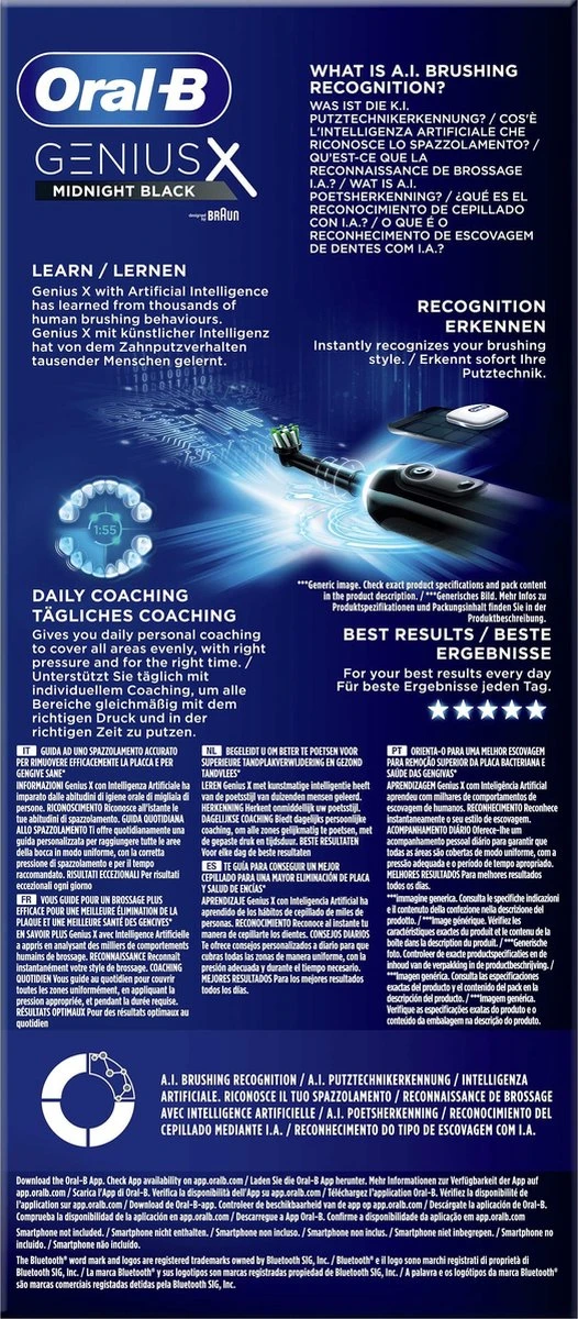 Oral B Oral-B Genius X - Special Editie - Zwart - Elektrische Tandenborstel - 1 Handvat En 1 Opzetborstel 5 Oral B Oral-B Genius X - Special Editie - Zwart - Elektrische Tandenborstel - 1 Handvat En 1 Opzetborstel - Afbeelding 3