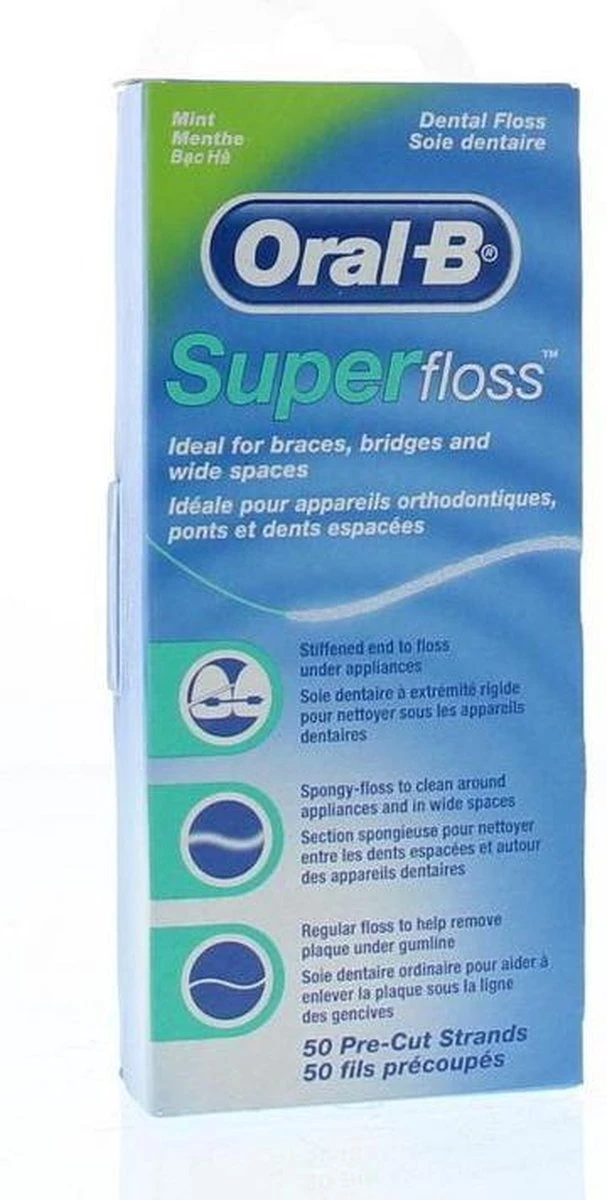 Oral B Oral-B Superfloss - 50 Stuks - Flosdraad 12 Oral B Oral-B Superfloss - 50 Stuks - Flosdraad - Afbeelding 10