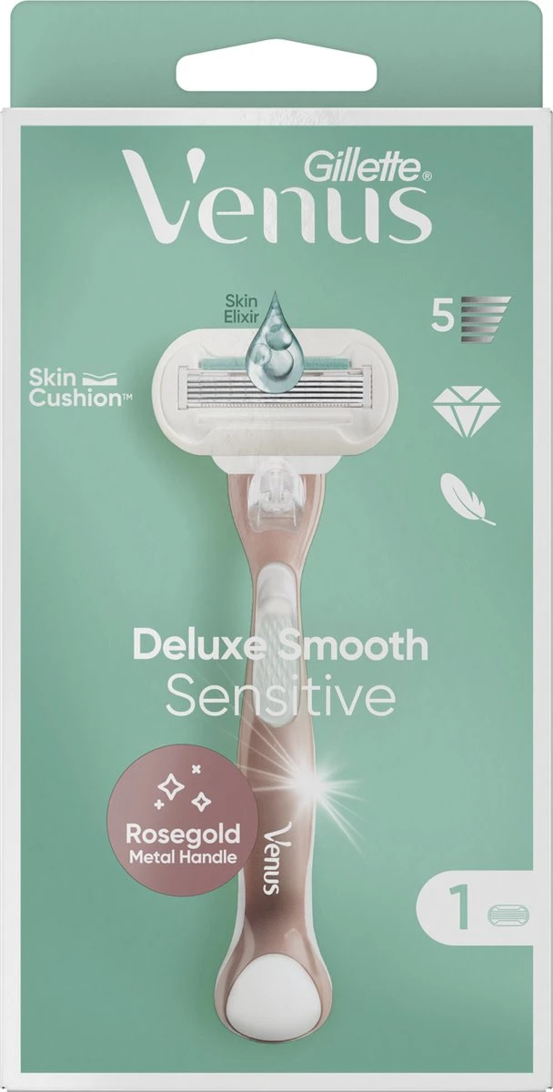 Gillette Venus Deluxe Smooth Sensitive - Scheersysteem Voor Vrouwen - RoseGold - 1 Handvat - 1 Navulmesje - 1 Scheermesje - Afbeelding 6