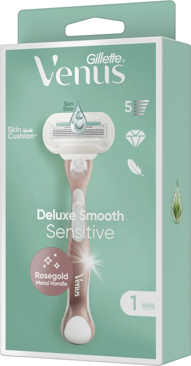 Gillette Venus Deluxe Smooth Sensitive - Scheersysteem Voor Vrouwen - RoseGold - 1 Handvat - 1 Navulmesje - 1 Scheermesje - Afbeelding 12