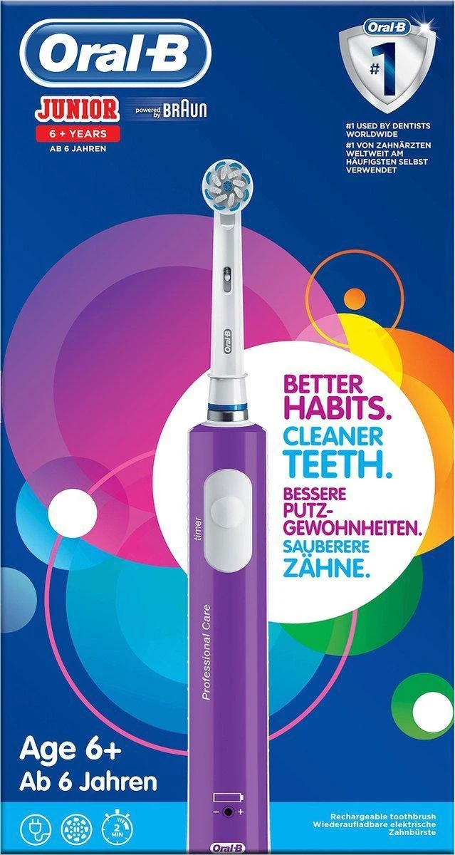 Oral B Oral-B Junior 6+ - Elektrische Tandenborstel - Paars & Groen DUOSET - Afbeelding 3