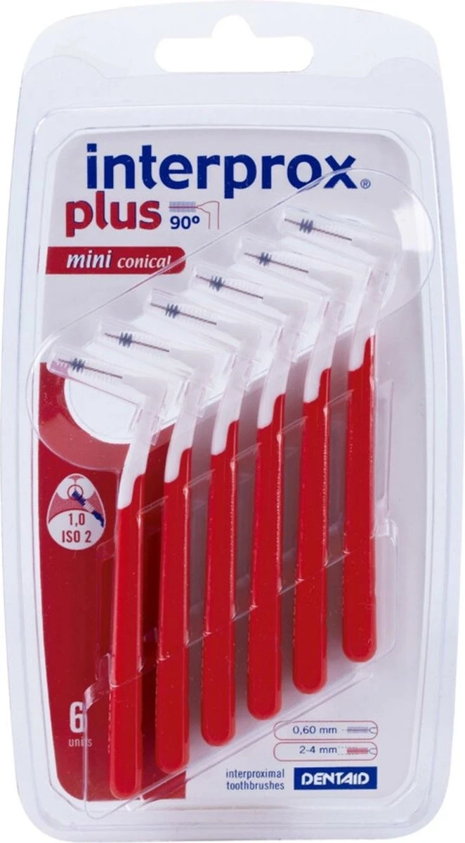3x Interprox Plus Mini Conical 2-4 Mm Rood Blister à 6 Ragers 7 3x Interprox Plus Mini Conical 2-4 Mm Rood Blister à 6 Ragers - Afbeelding 5