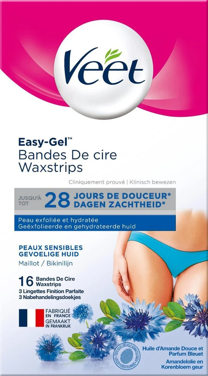 Veet - Easy-Gel Wax - Ontharingsstrips - Bikinilijn - Gevoelige Huid - 2 X 16 Stuks - Afbeelding 4
