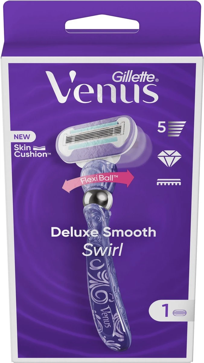 Gillette Venus Deluxe Smooth Swirl - Voor Een Extra Gladde Scheerbeurt - 1 Handvat - 1 Navulmesje - Afbeelding 4