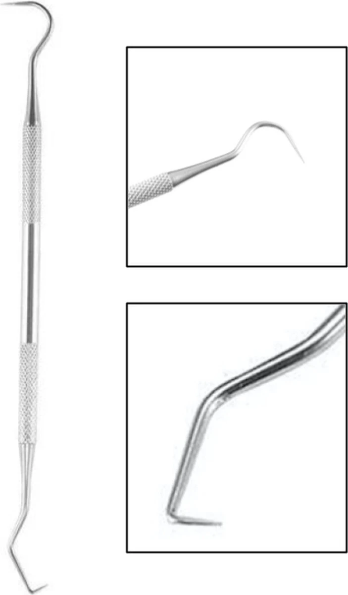 2x PD® - Tandsteen Verwijderaar - Tandenstoker - Tandsteenhaakje - 17 Cm - Afbeelding 2