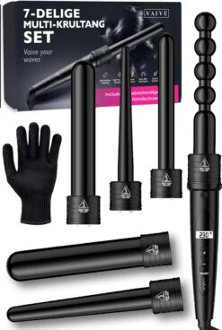 VAIVE Krultang Met 6 Opzetstukken - Haarkruller - Krultangen - Curling Iron - 32mm - 19 Mm - 25mm