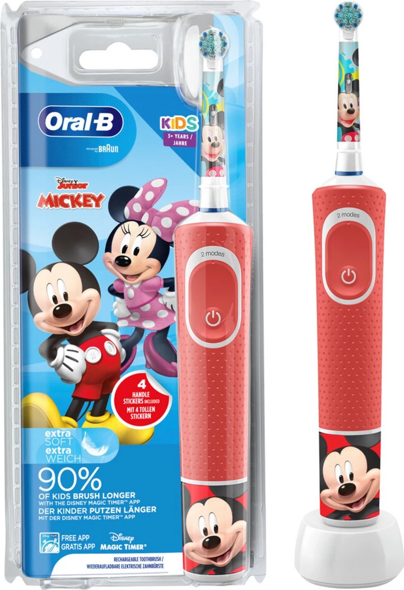 Oral B Oral-B Kids Mickey - Elektrische Tandenborstel - Powered By Braun - 1 Handvat En 1 Opzetborstel 14 Oral B Oral-B Kids Mickey - Elektrische Tandenborstel - Powered By Braun - 1 Handvat En 1 Opzetborstel - Afbeelding 12