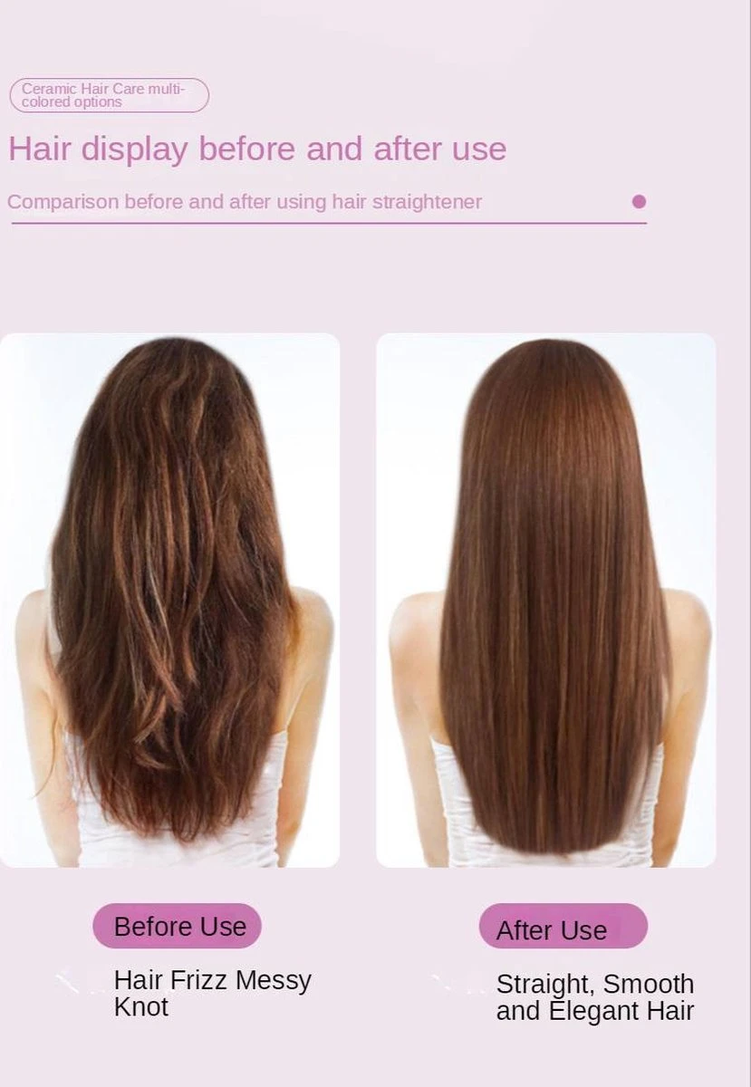 VENEUX® - Draadloze 2 In 1 Krultang En Stijltang - Grijs / Roze - Tiktok - Afbeelding 13