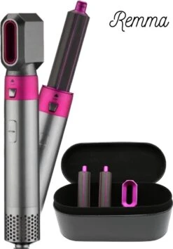 Remma 5 In 1 Airwrap - Multistyler - Vernieuwde 2023 Model - Tiktok Model - Krultang - Diffuser - Krulborstel - Inclusief Luxe Leren Opbergdoos