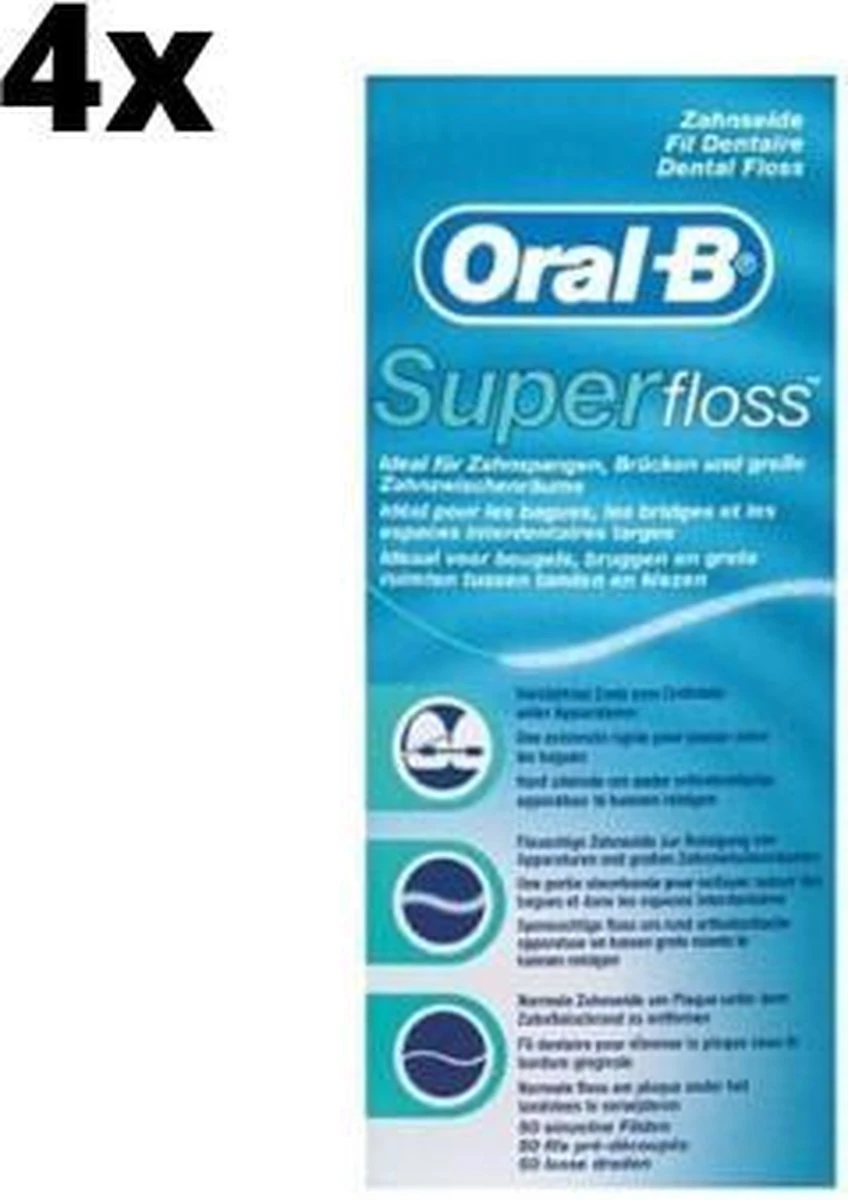 Oral B Oral-B Superfloss - 4 X 50 Stuks - Flosdraad