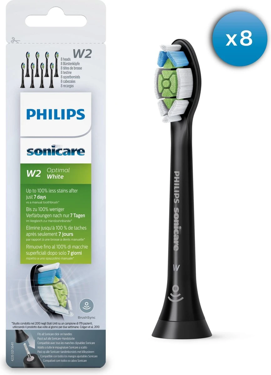 Philips Sonicare W2 Optimal White HX6068/13 - Opzetborstels - 8 Stuks - Afbeelding 12