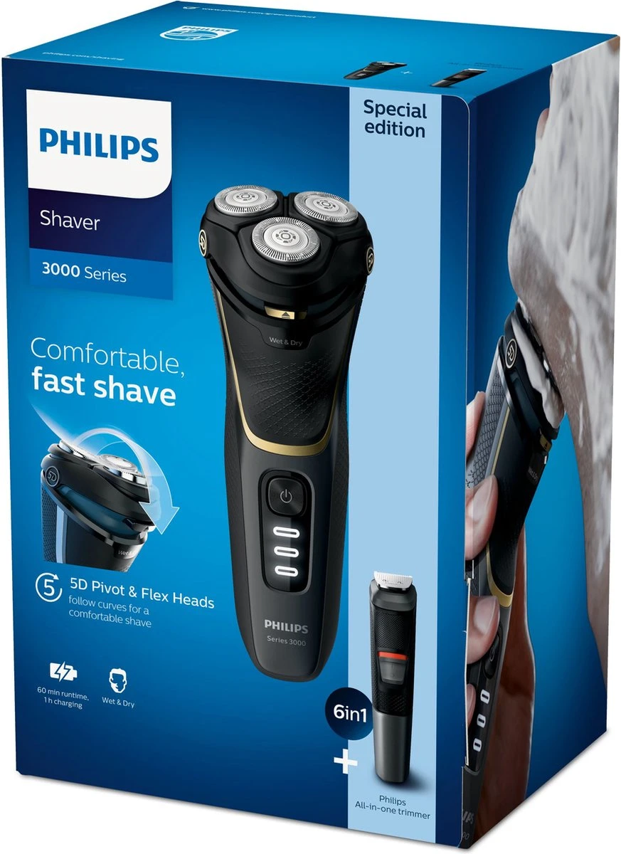 Philips Series 3000 S3333/58 - Scheerapparaat Incl. Multigroomer - Wet & Dry - Afbeelding 14
