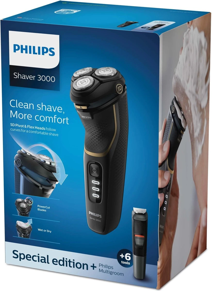 Philips Series 3000 S3333/58 - Scheerapparaat Incl. Multigroomer - Wet & Dry - Afbeelding 8