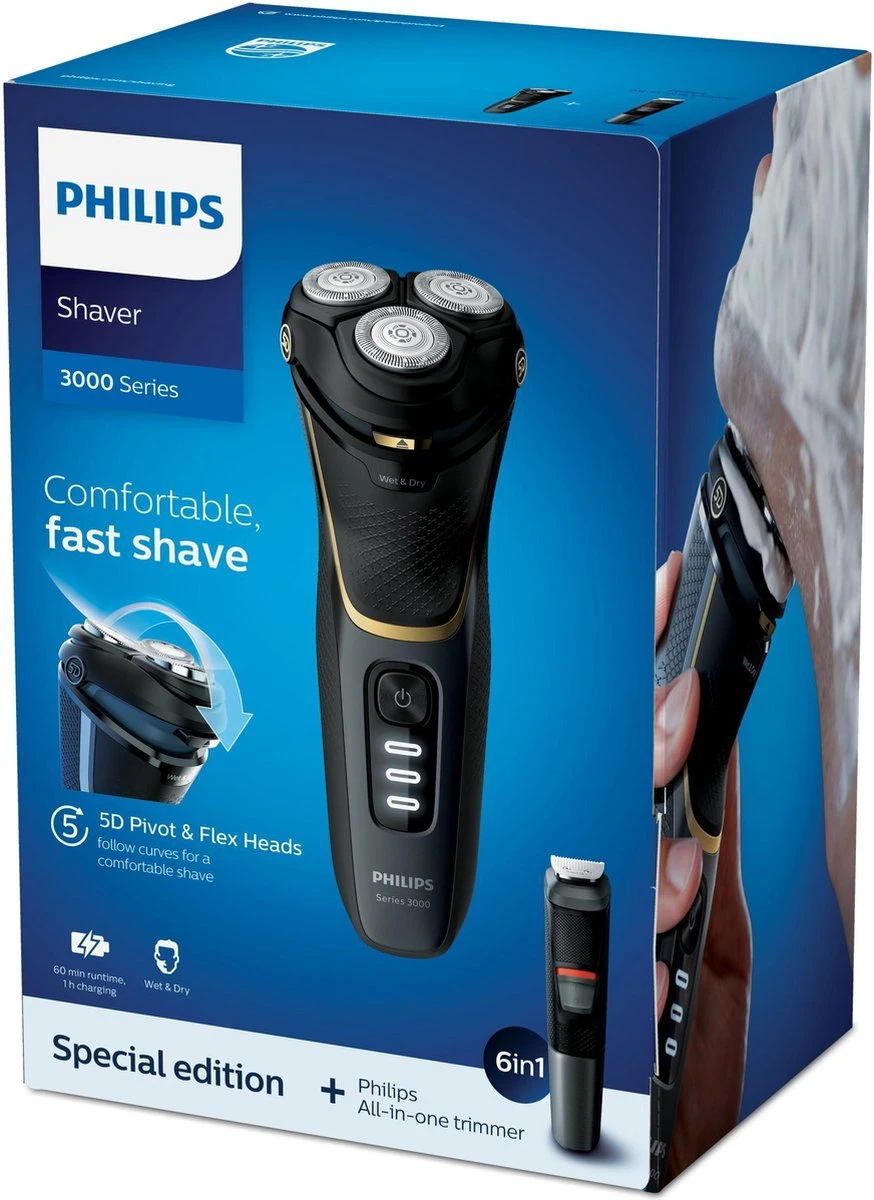 Philips Series 3000 S3333/58 - Scheerapparaat Incl. Multigroomer - Wet & Dry - Afbeelding 15