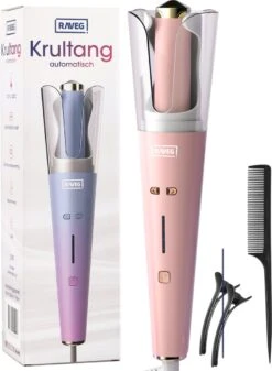 Automatische Krultang Keramische Haarkruller Hair Curler – Meerdere Kleuren – Roze - RAVEG